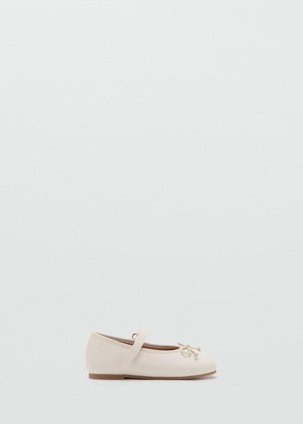 White Ballerinas With Strip And Bow Detail, Baby Girls, Natural White, large image number 4