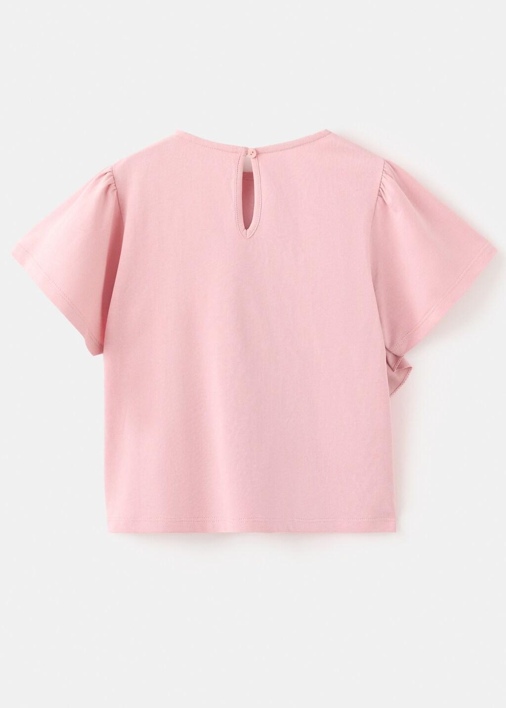 Pink Embossed Flower T-Shirt, Kids Girls, Pink, large image number 1