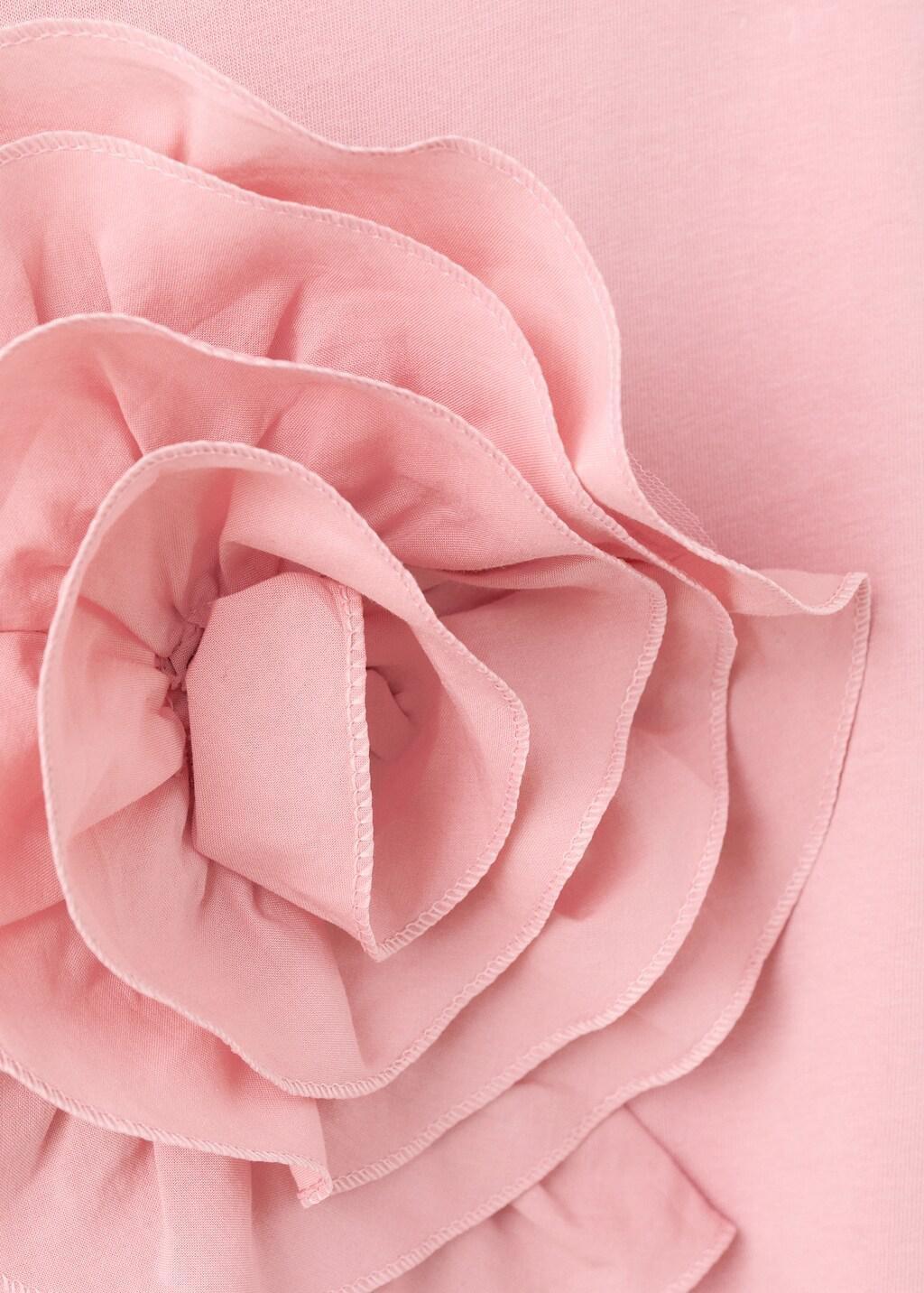 Pink Embossed Flower T-Shirt, Kids Girls, Pink, large image number 2