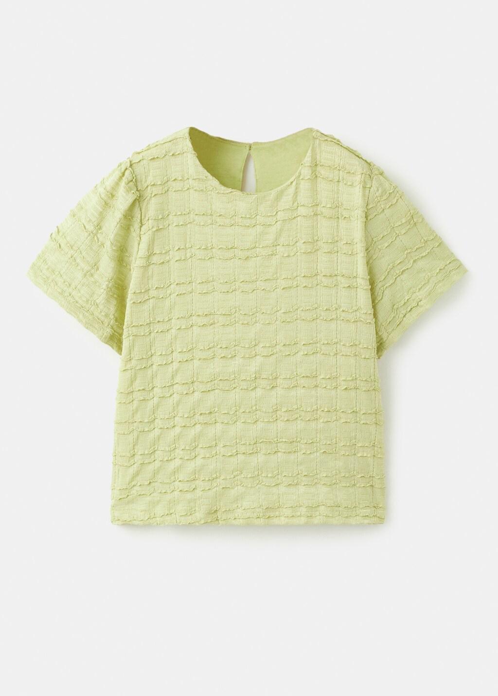 Yellow Textured Flowy T-Shirt, Kids Girl, Bright Yellow, large image number 6