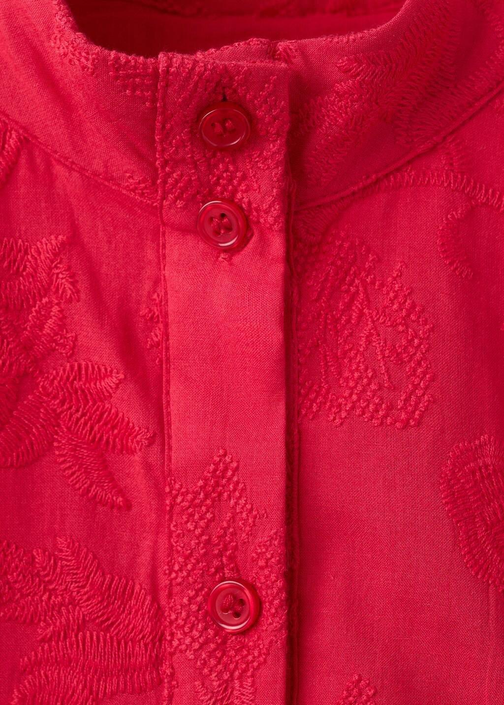 Red Embroidered Shirt Dress, 0201_74, large image number 5