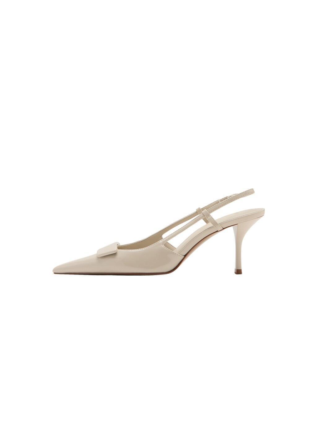 Beige Patent Heeled Shoes, Light Beige, large image number 3