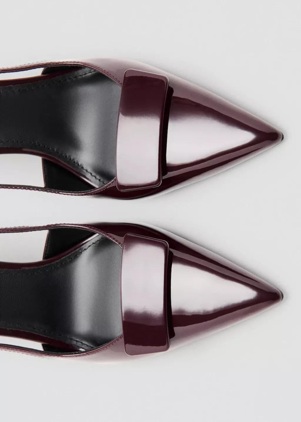 Burgundy Patent Heeled Shoes, Dark Red, large image number 1