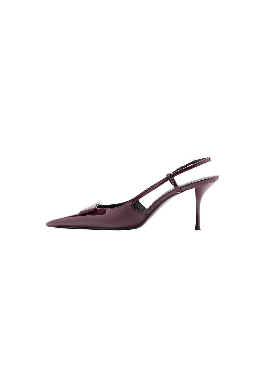 Burgundy Patent Heeled Shoes, Dark Red, large image number 2