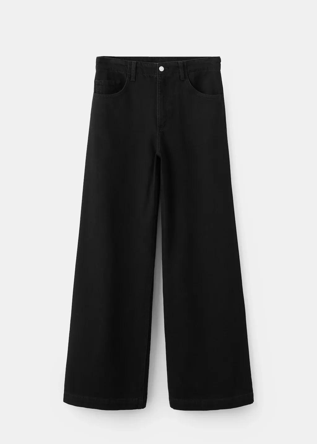 Grey Wide Leg Mid-Rise Jeans, 0201_TN, large image number 6