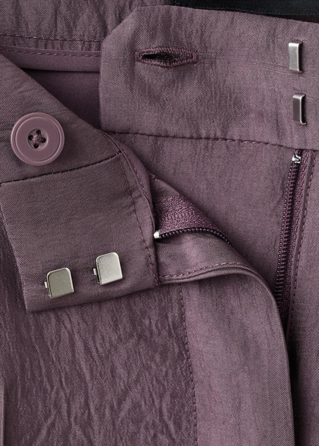 Purple Straight Mid-Rise Trousers, Medium Purple, medium