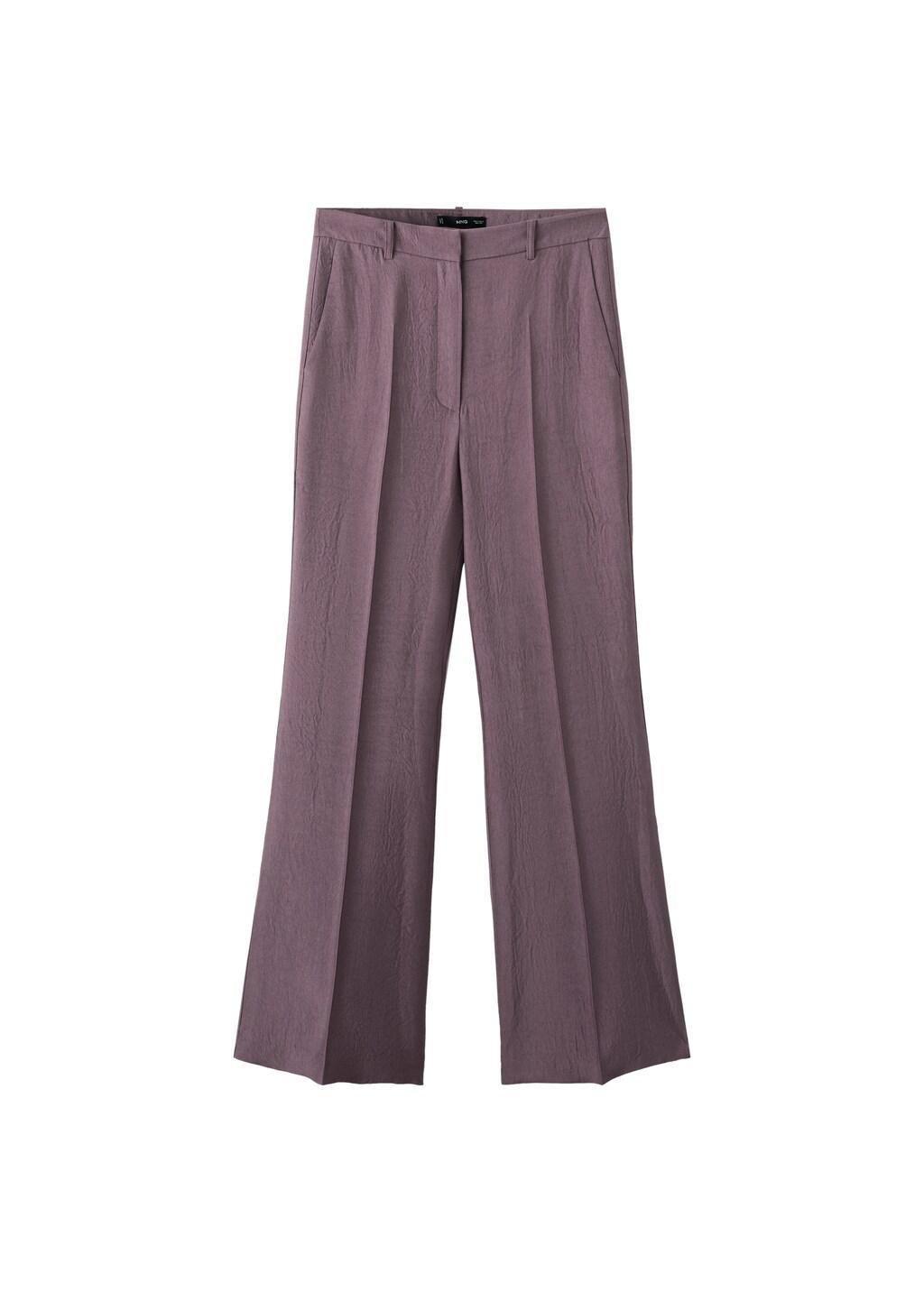 Purple Straight Mid-Rise Trousers, Medium Purple, large image number 6