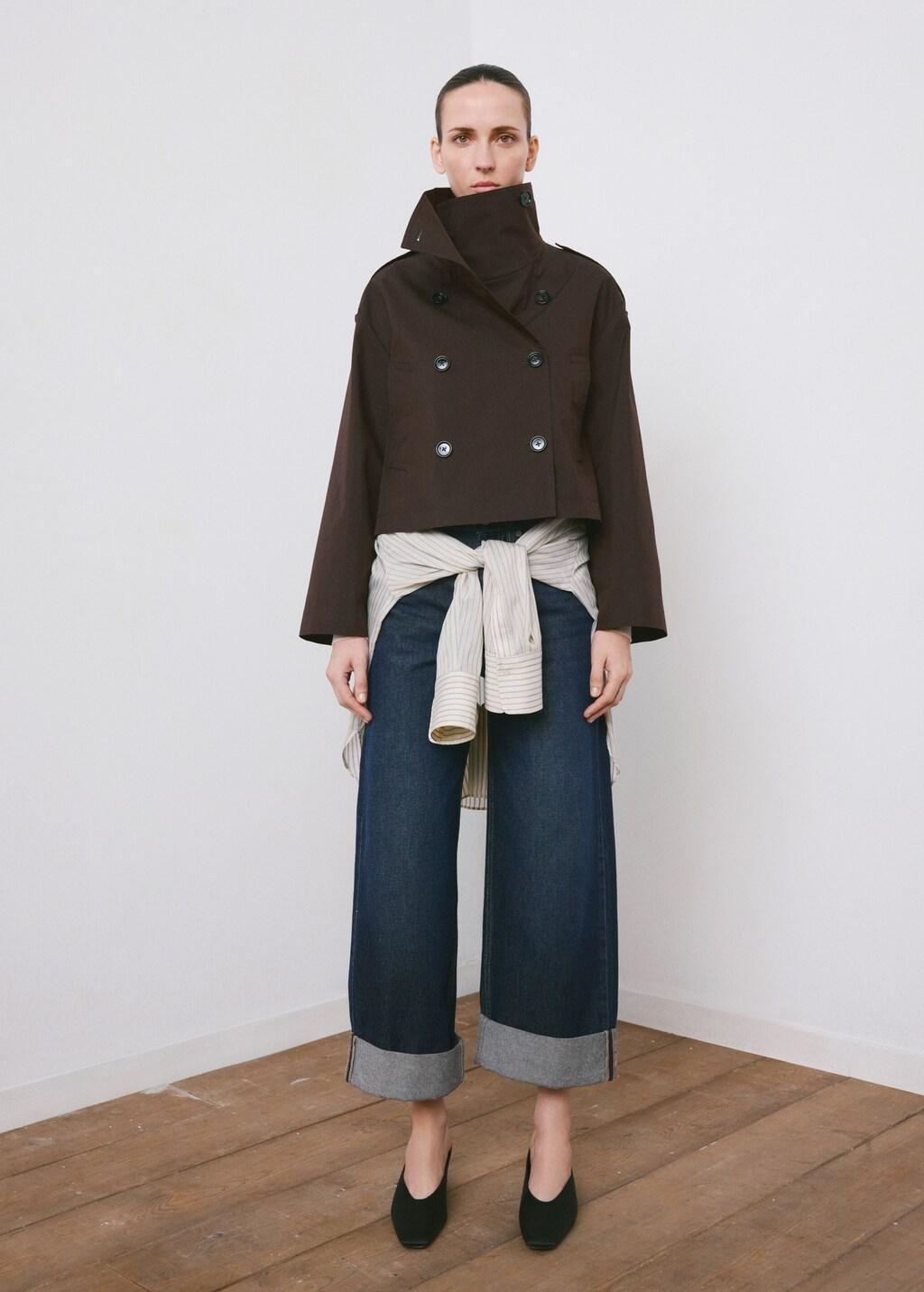 Blue Wide Leg Jeans With Turn-Up Hem, 0201_TS, large image number 0