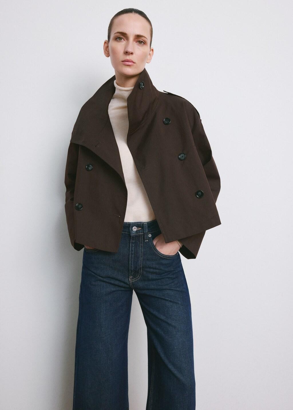 Blue Wide Leg Jeans With Turn-Up Hem, 0201_TS, large image number 4