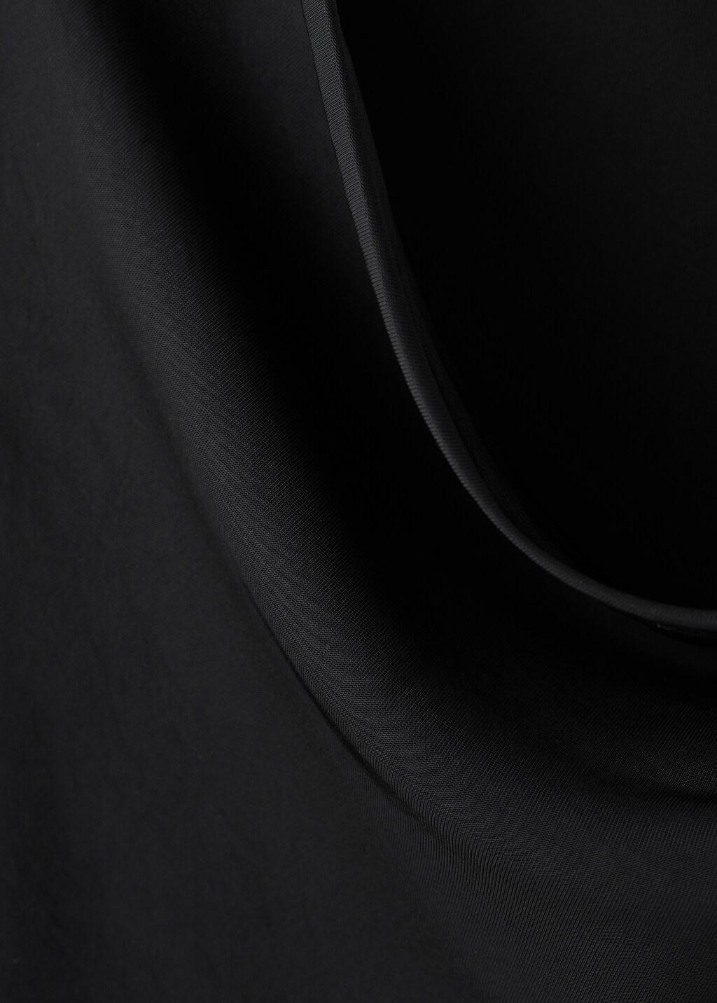 Black Long Dress With Draped Neck, Black, large image number 1