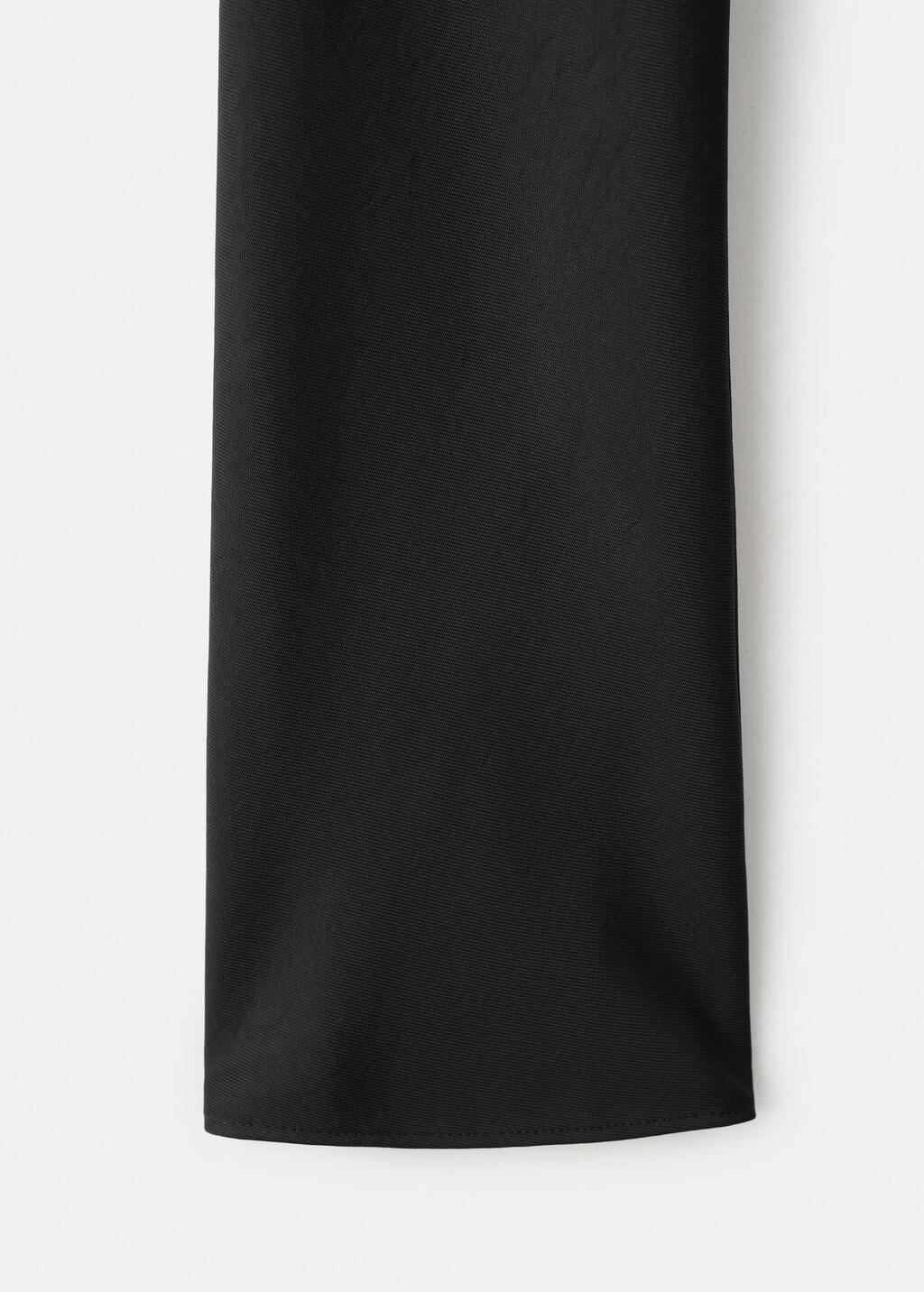 Black Long Dress With Draped Neck, Black, large image number 5