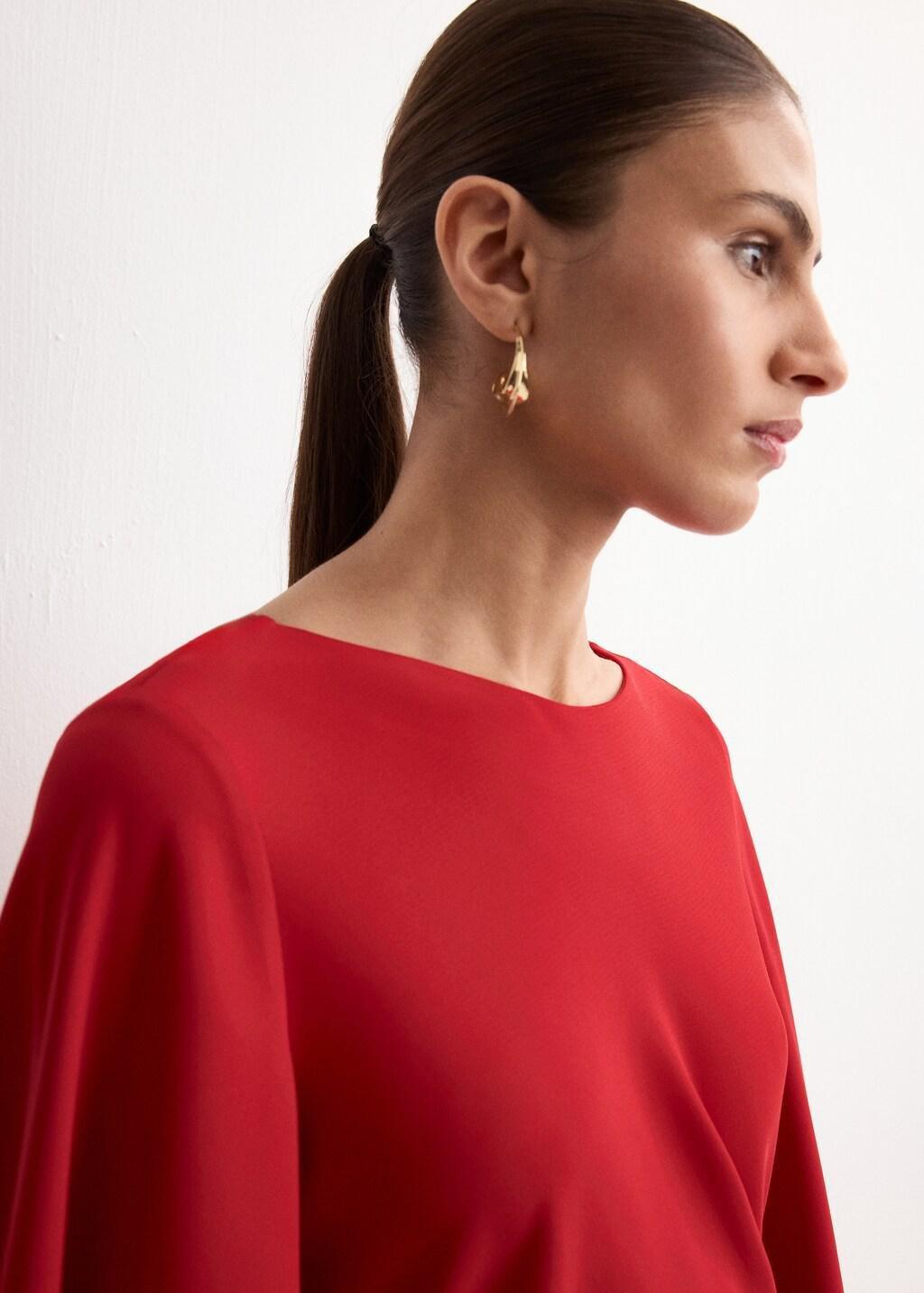 Red Flared Midi-Dress, 0201_70, large image number 4
