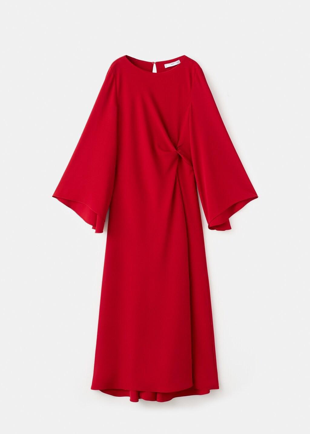 Red Flared Midi-Dress, Red, large image number 7