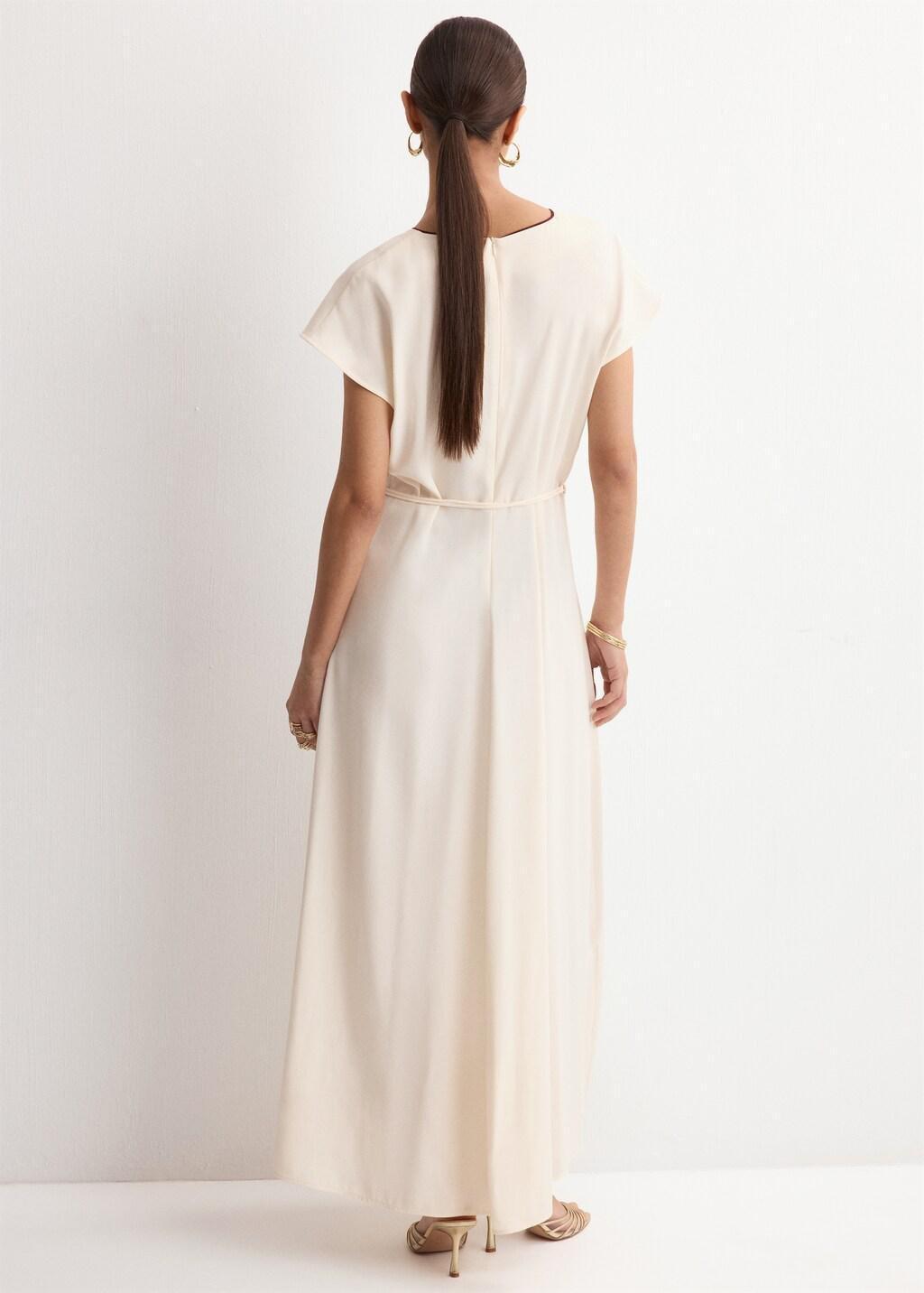 Beige Belt Detail Dress, Light Beige, medium