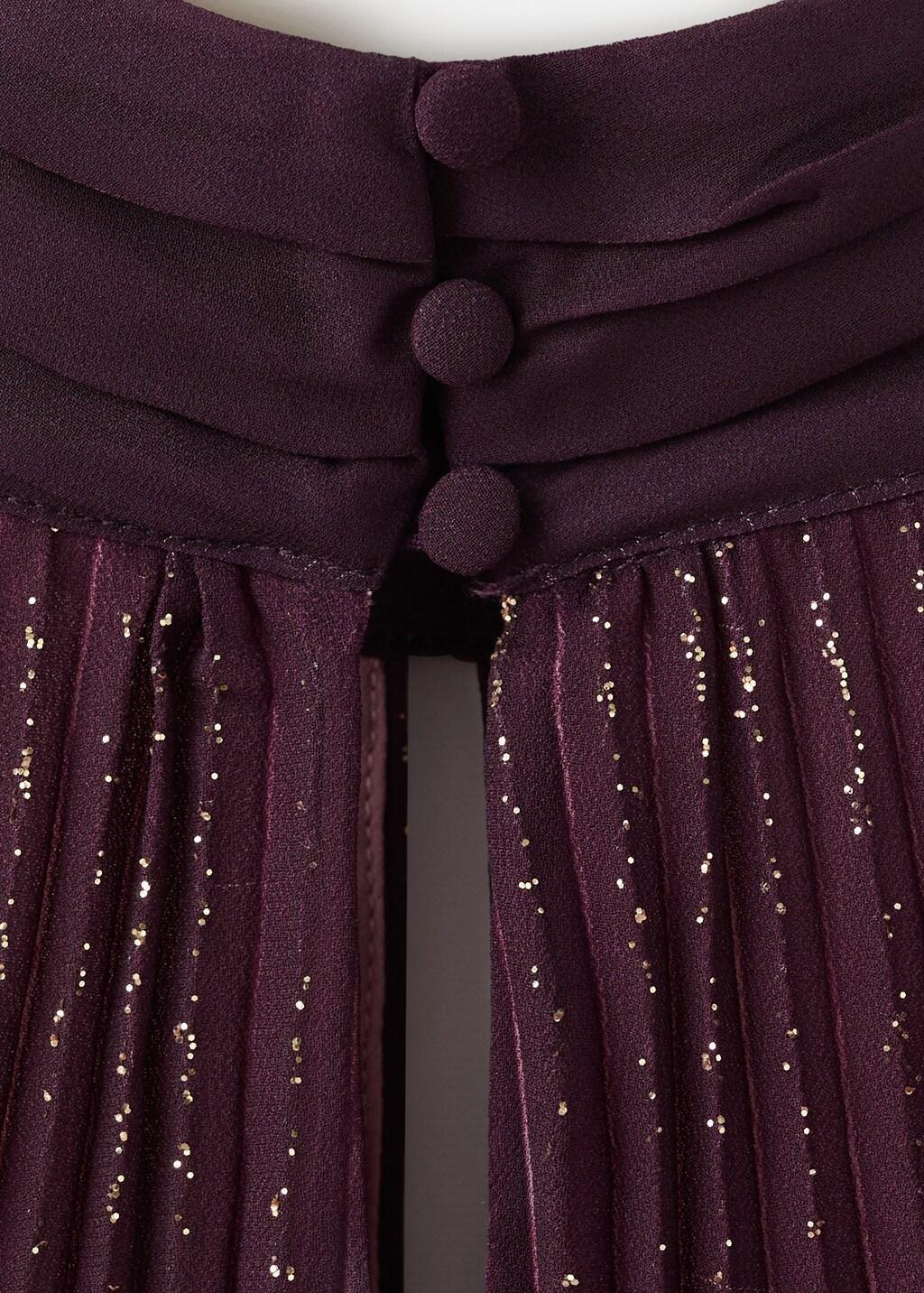 Purple Lt Pastel Pleated Halter Neck Dress, Light-Pastel Purple, large image number 5