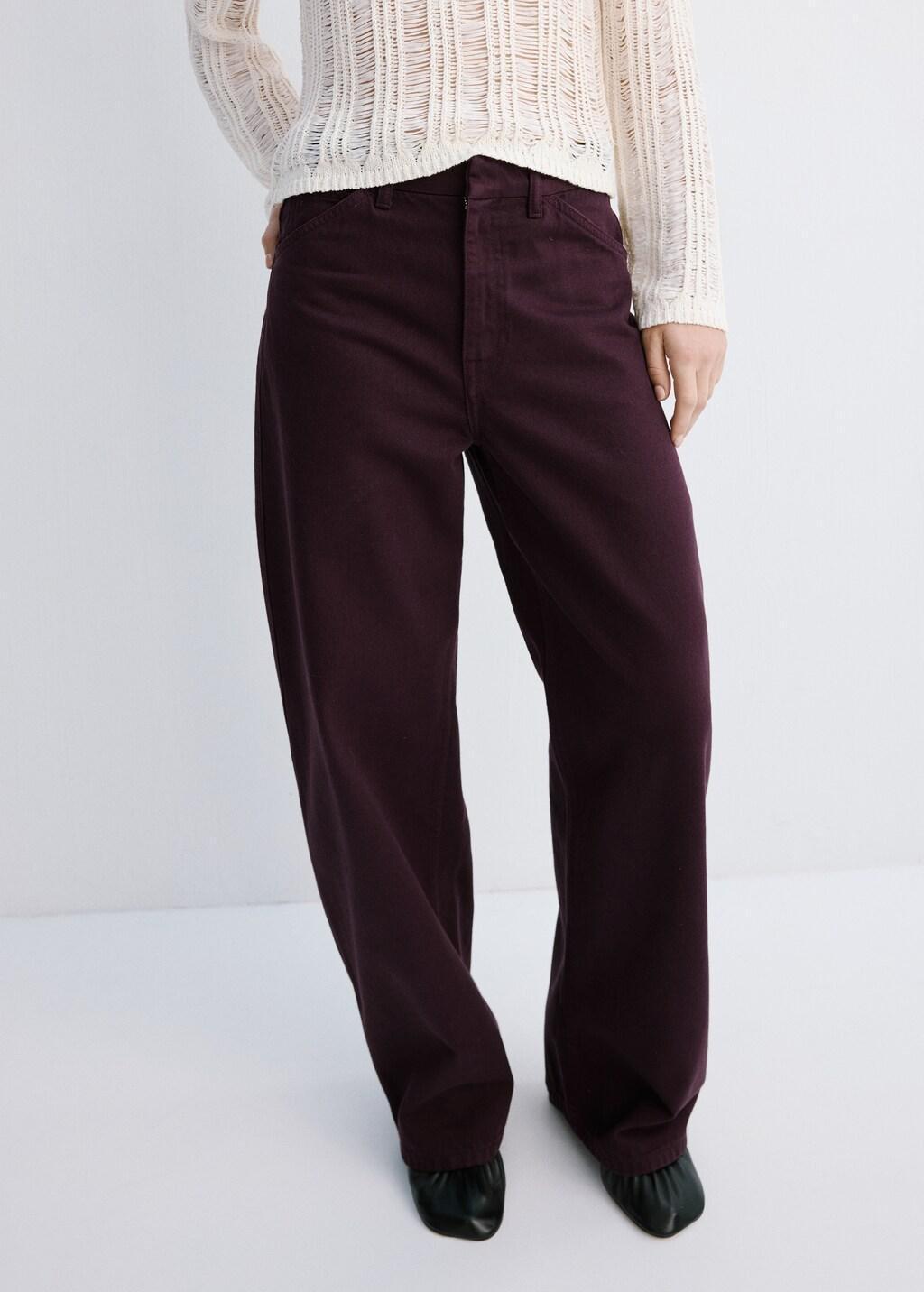 Purple Mid-Rise Balloon Jeans, 0201_77, large image number 3