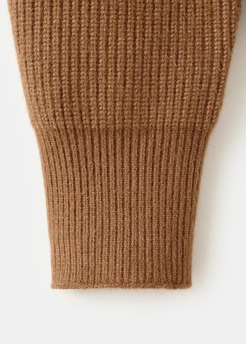 Brown V-Neck Knit Sweater, 0201_31, large image number 4