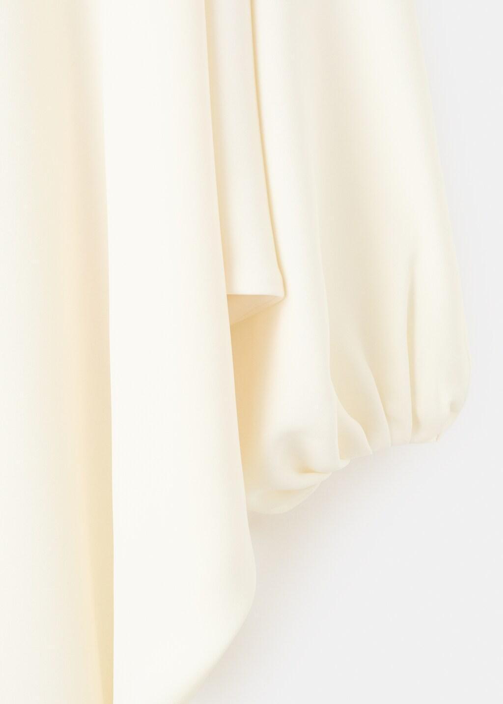 Beige Collared Dress With Puff Sleeves, 0201_05, large image number 5