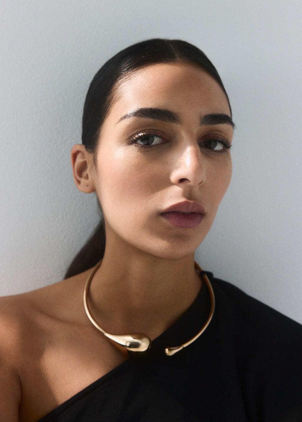 Black Collared Dress With Puff Sleeves, Black, large image number 4