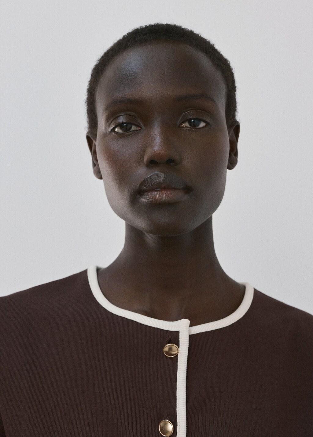 Brown Buttoned Cotton T-Shirt, Dark Brown, large image number 4