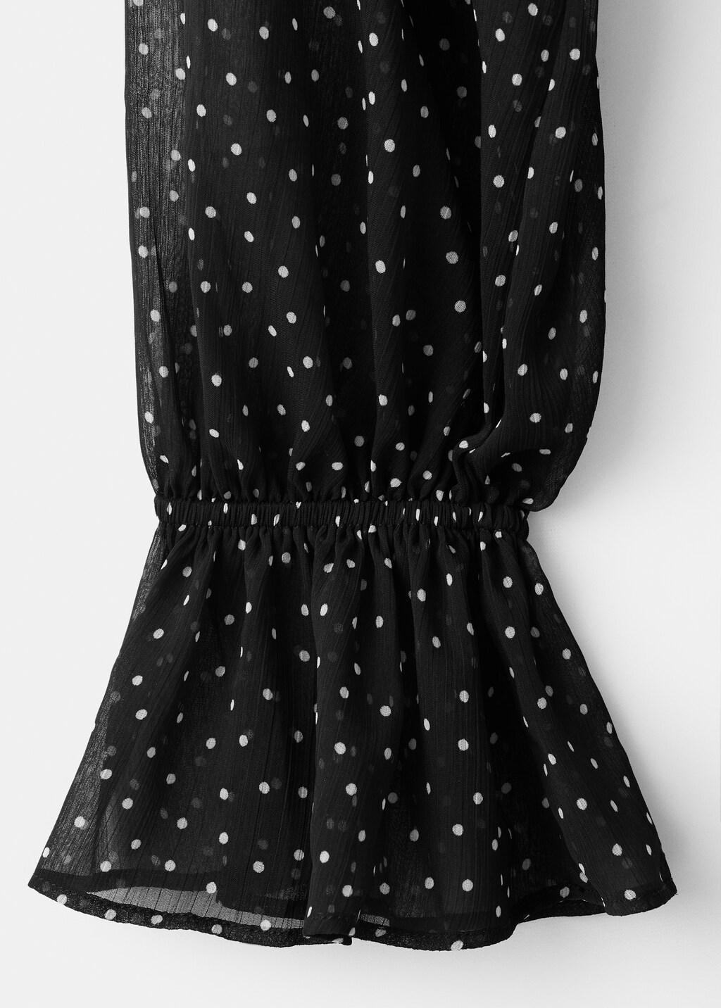 Black Polka Dot Dress With Puffed Sleeves, 0201_99, large image number 1