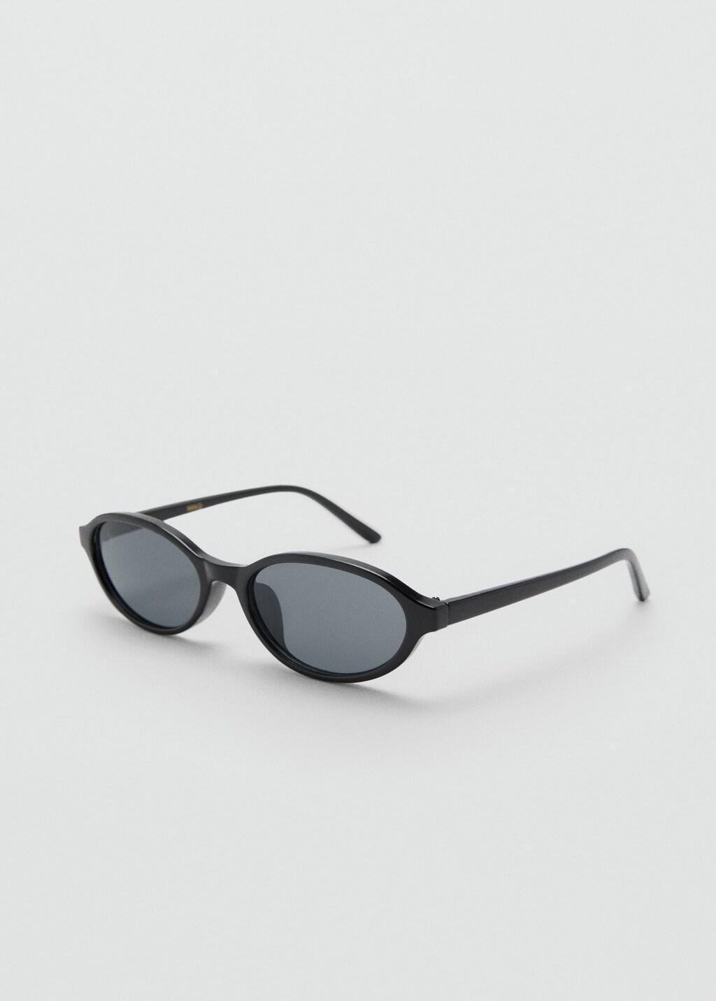 Black Rectangular-Frame Sunglasses, Black, large image number 0
