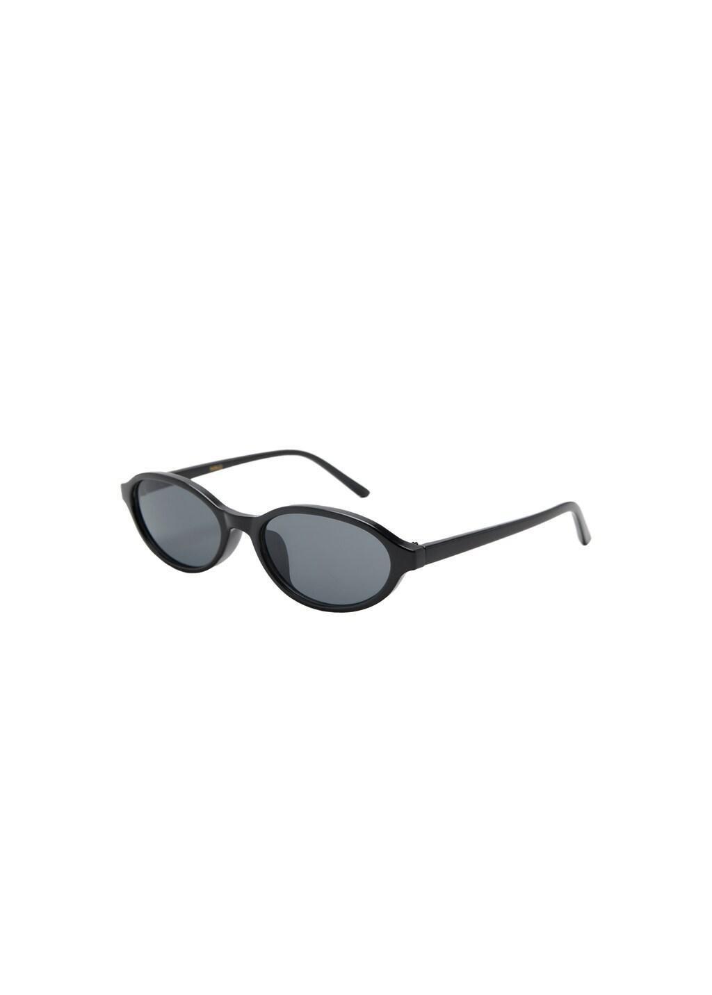 Black Rectangular-Frame Sunglasses, Black, large image number 2