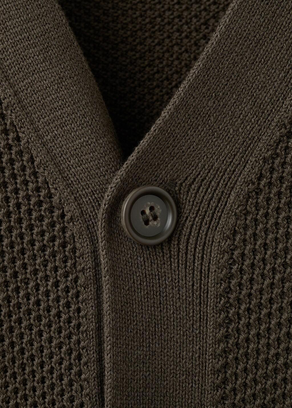 Brown Mid-Weight Microstructure Knit Cardigan, 0201_32, medium