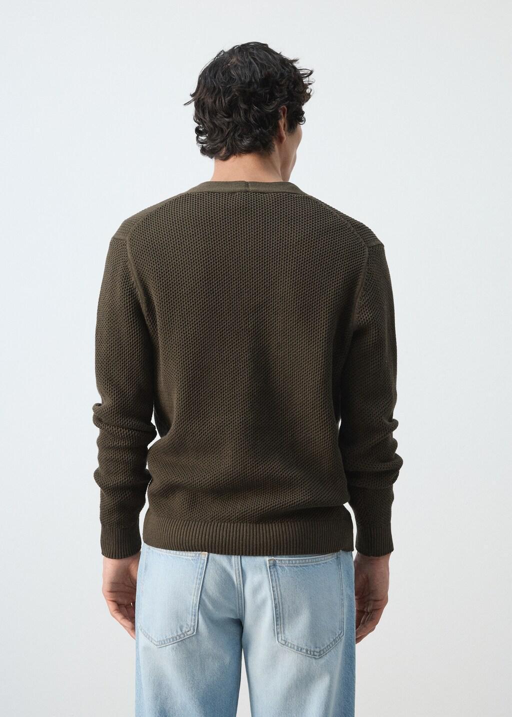 Brown Mid-Weight Microstructure Knit Cardigan, 0201_32, medium