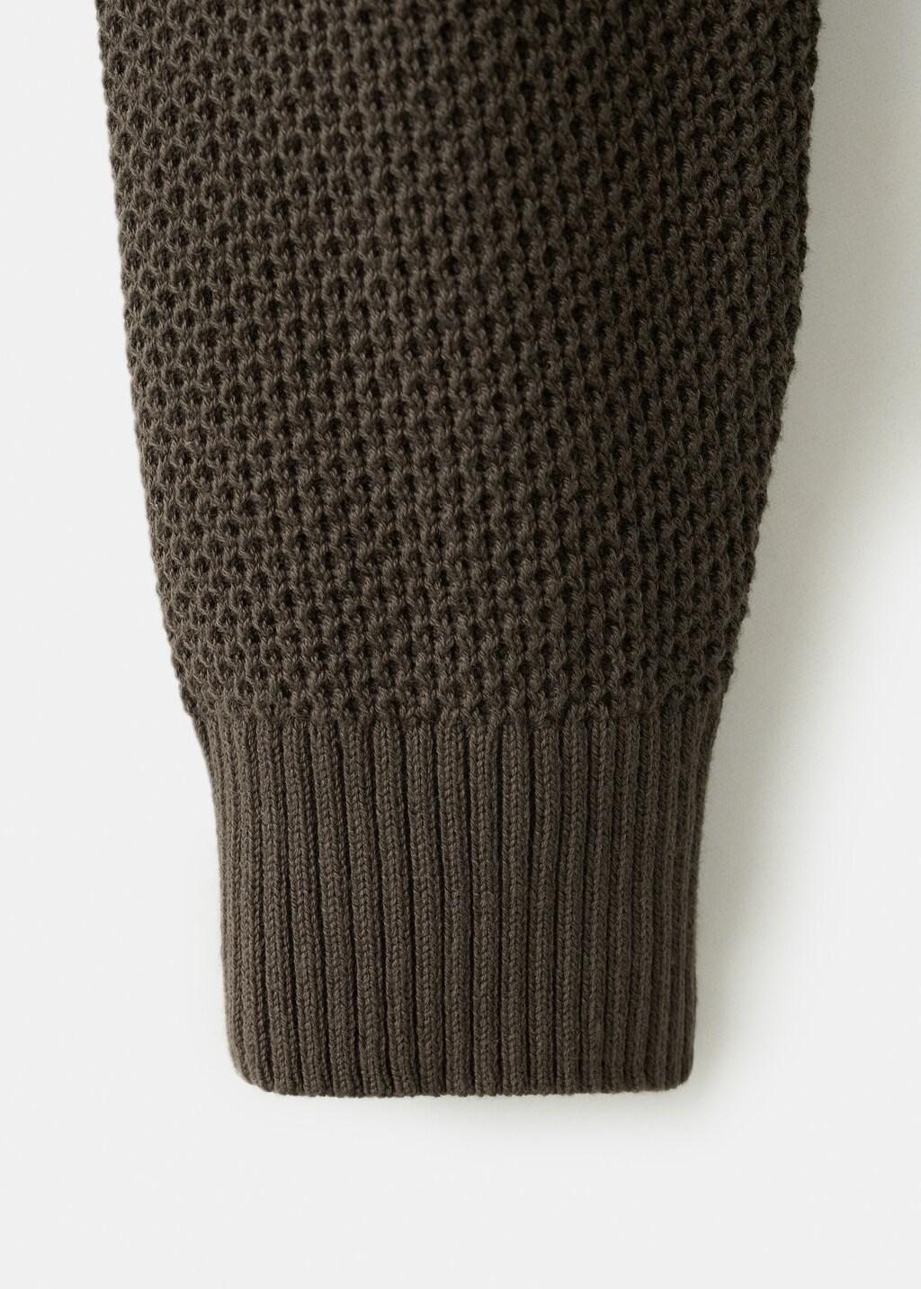 Brown Mid-Weight Microstructure Knit Cardigan, 0201_32, large image number 5
