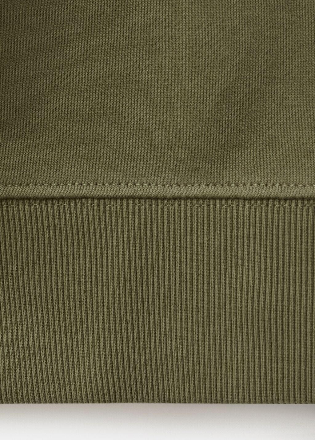 Green 100% Cotton Zip-Neck Sweatshirt, Dark Green, large image number 5