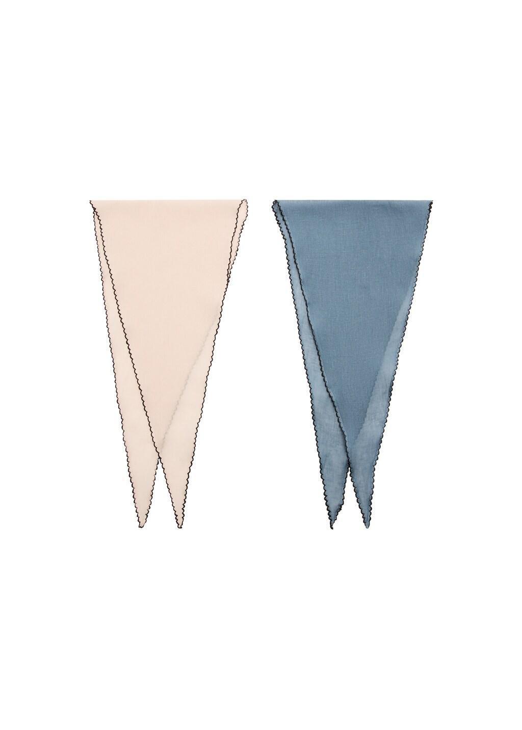 Blue Combined Scarves, Set Of 2, Medium Blue, large image number 3