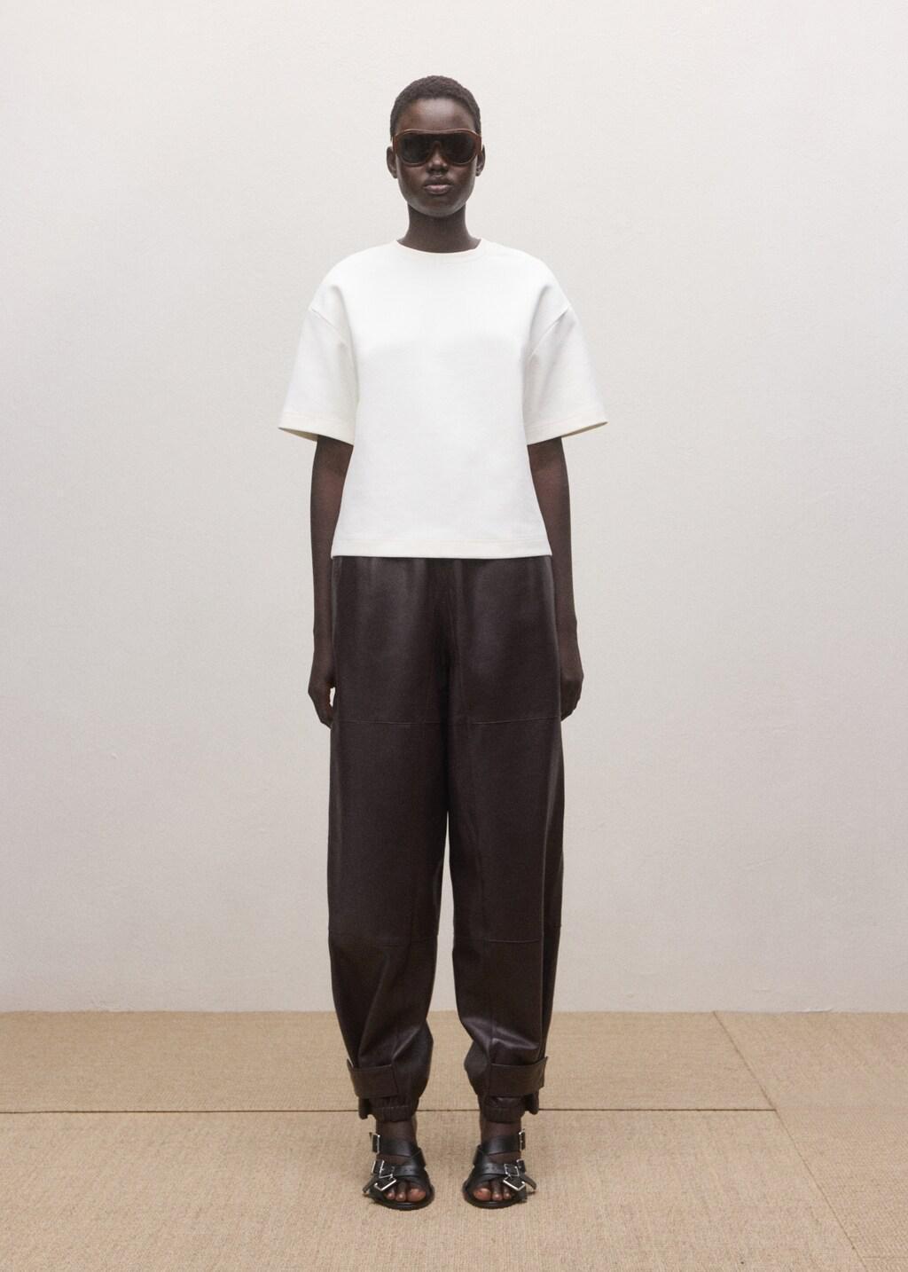 Cream Oversized Cotton T-Shirt, 0201_02, medium