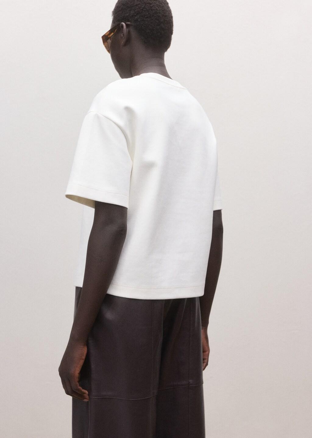 Cream Oversized Cotton T-Shirt, 0201_02, medium