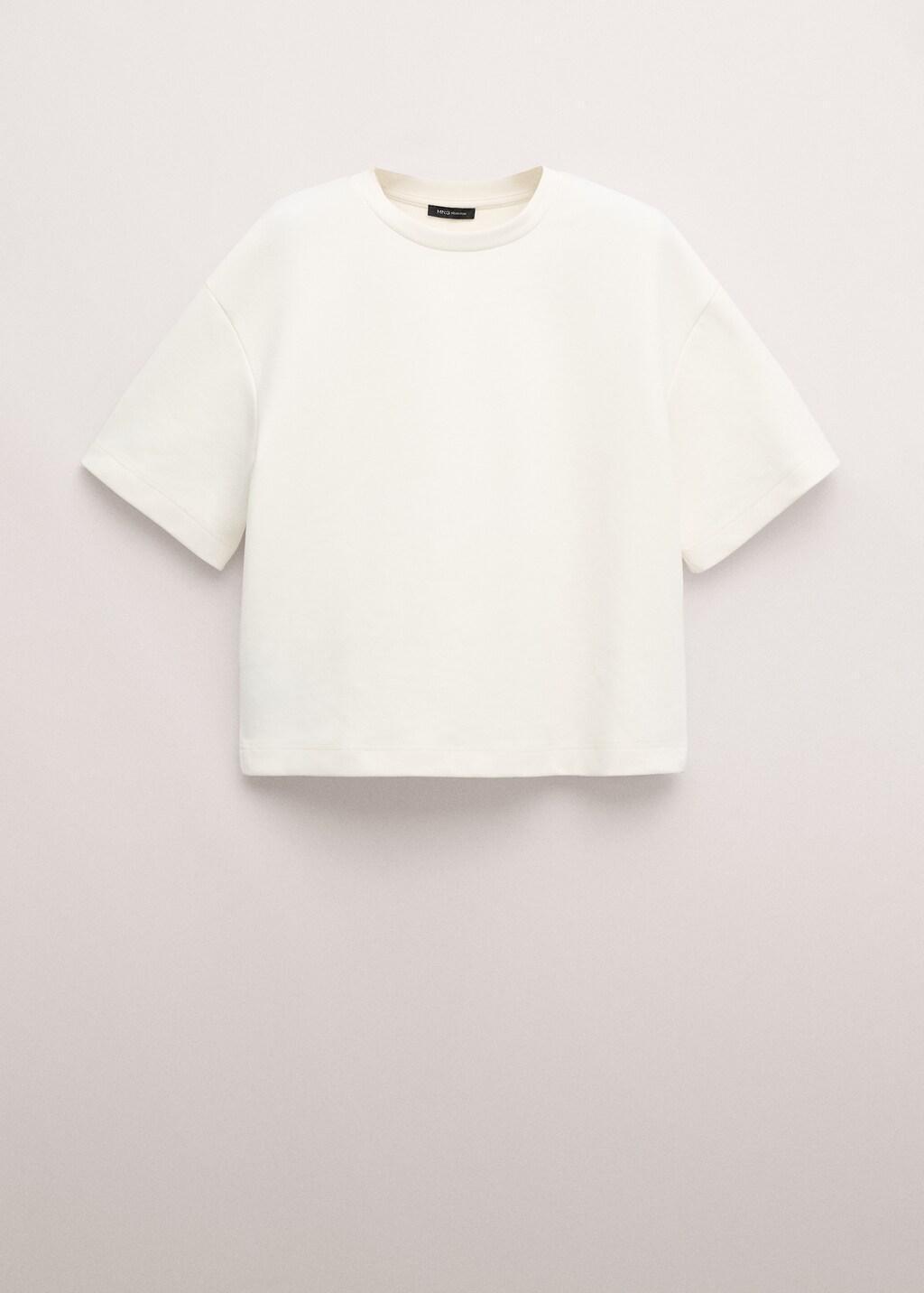 Cream Oversized Cotton T-Shirt, 0201_02, large image number 7