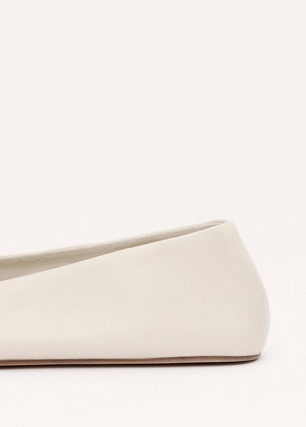 Yellow Leather Ballet Flats, Yellow, large image number 2