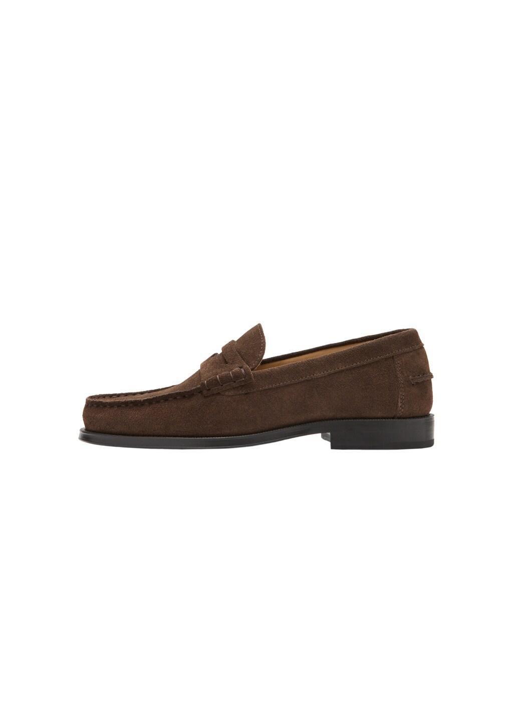 Brown Split Leather Moccasin, Brown, large image number 3