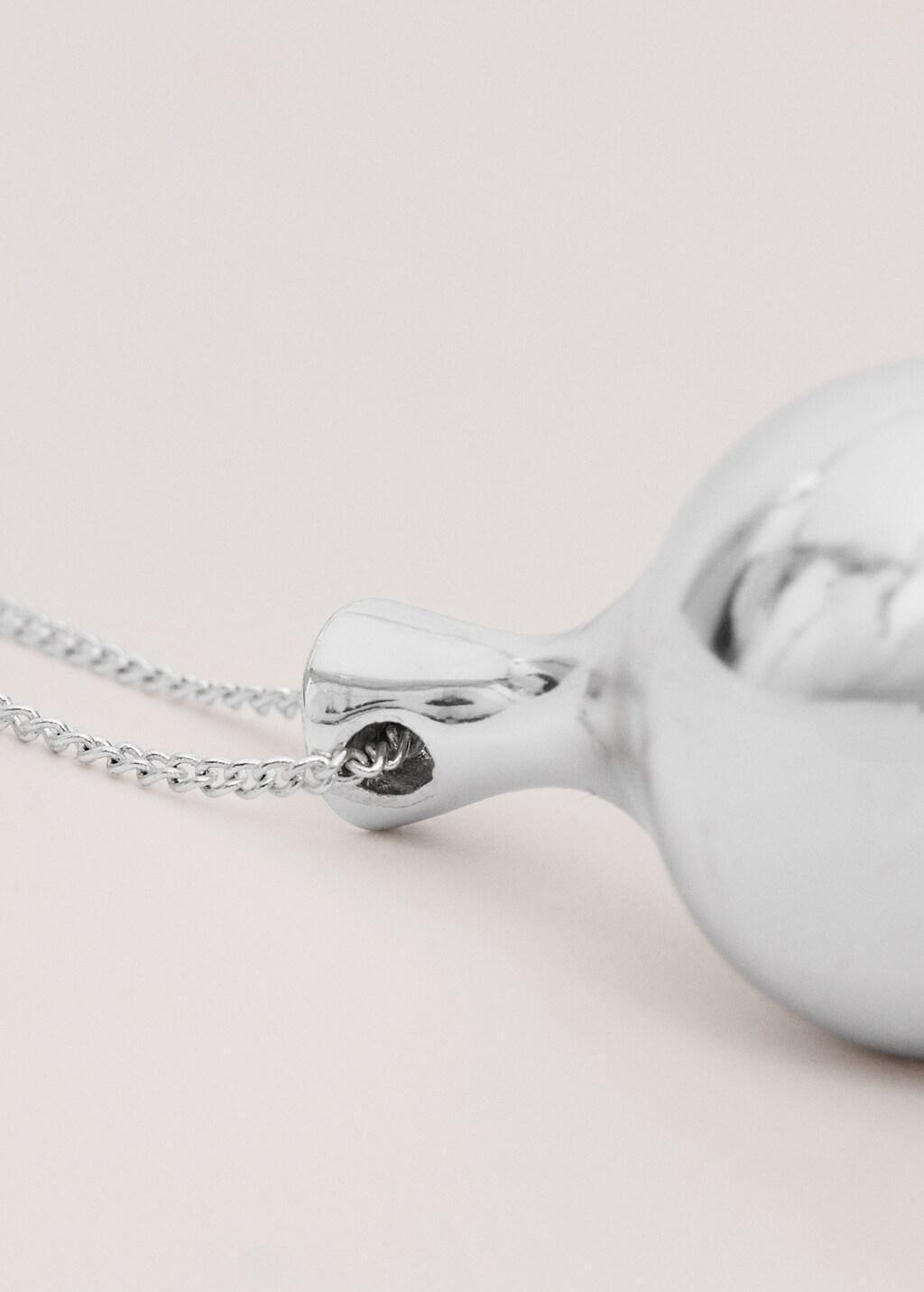 Silver Sphere Pendant Necklace, Silver, large image number 1