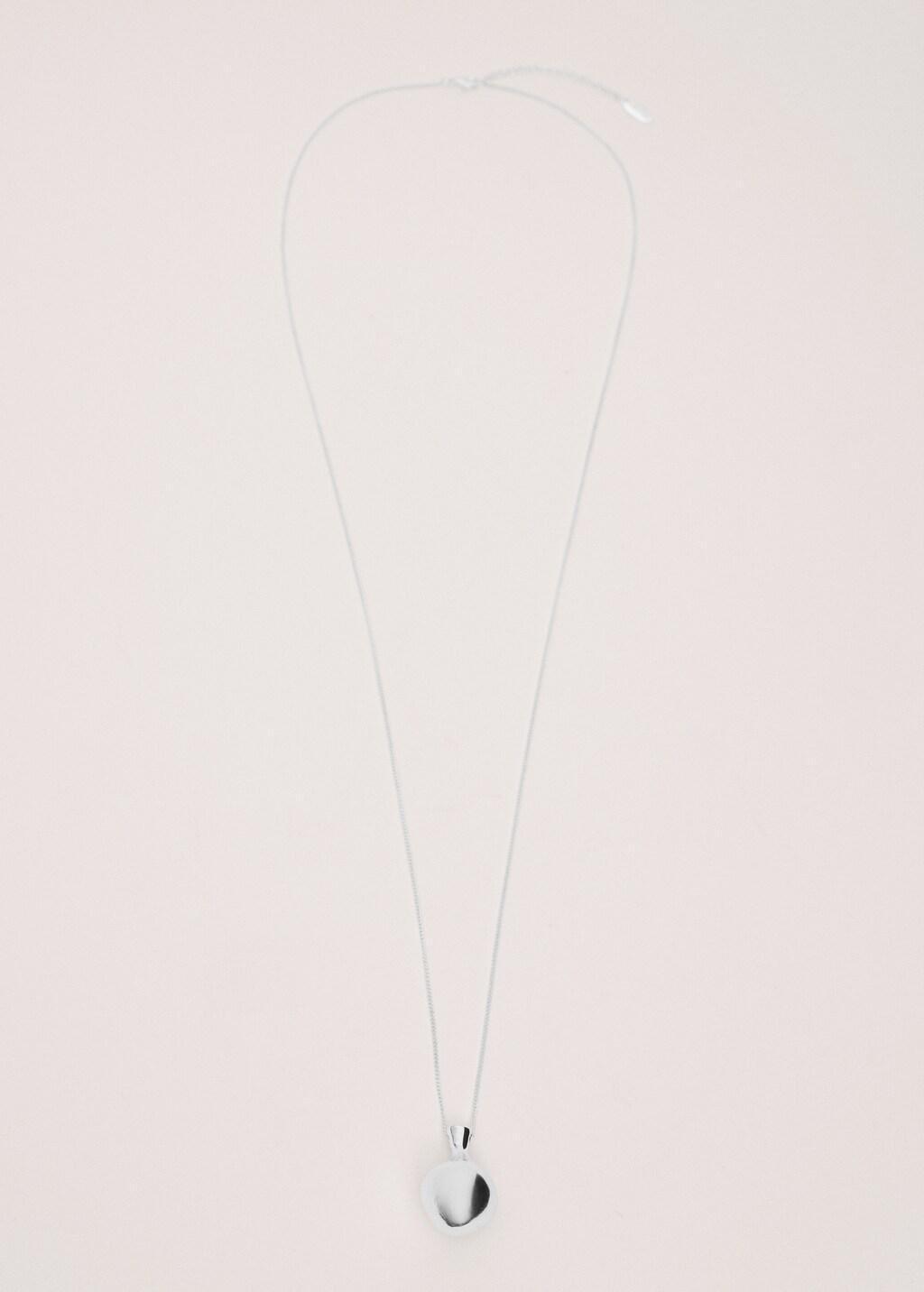 Silver Sphere Pendant Necklace, Silver, large image number 4