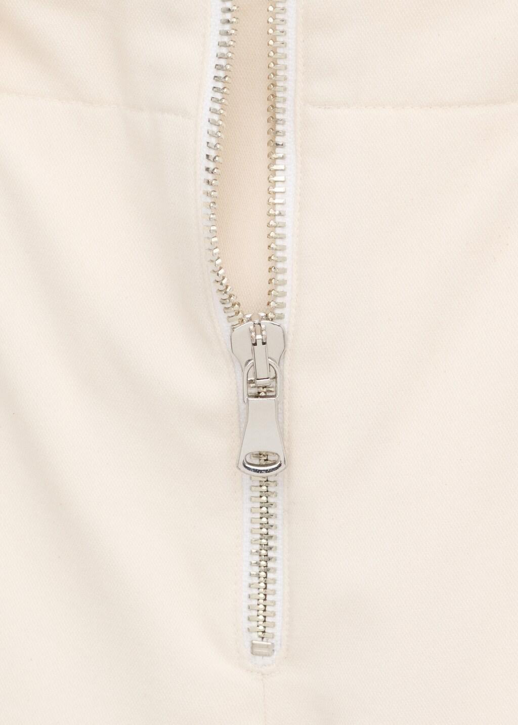 Cream Mid-Rise Cargo Pants With Pockets, Light Beige, large image number 1