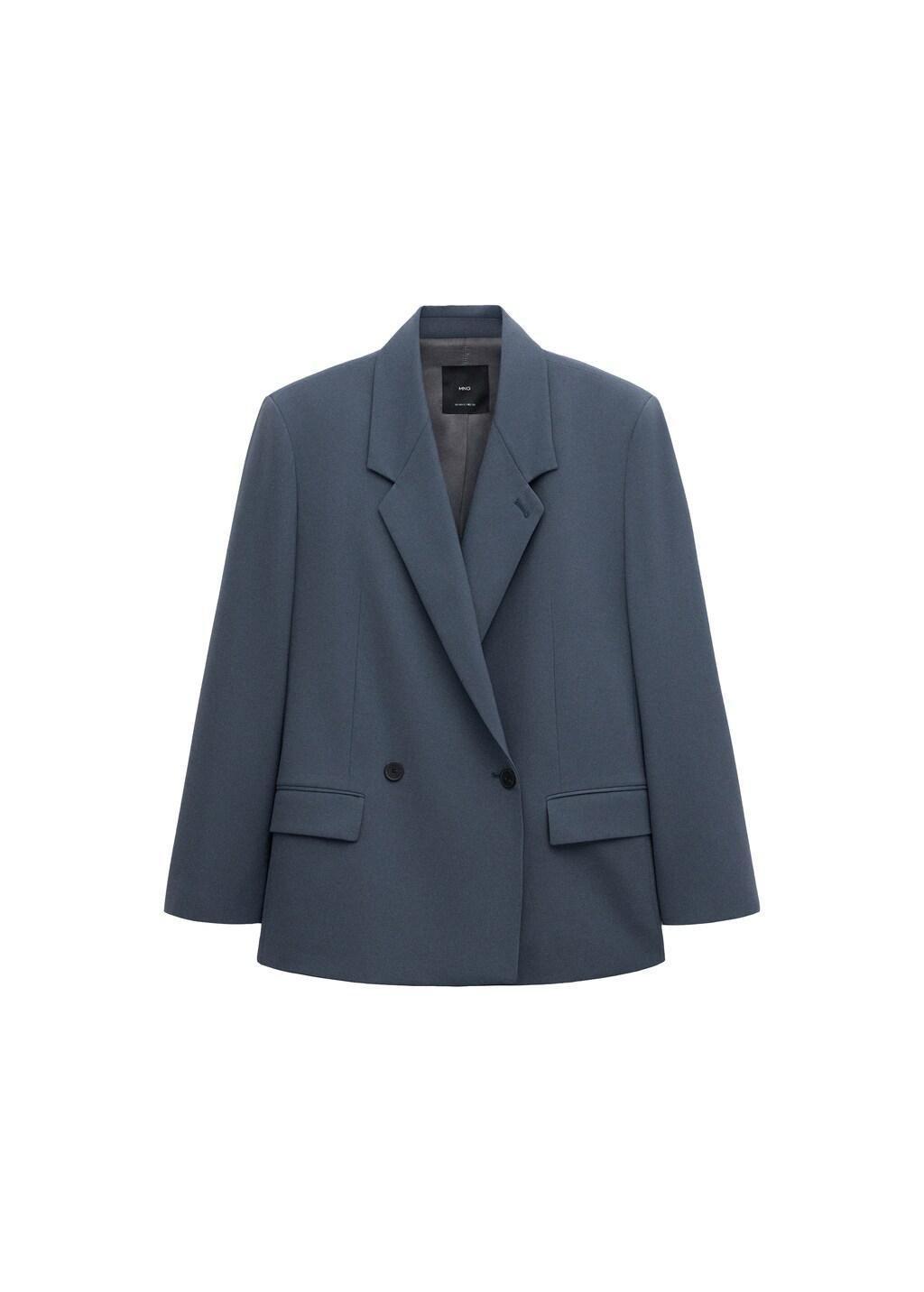 MEDIUM BLUE Wool-blend suit blazer, Medium Blue, large image number 6