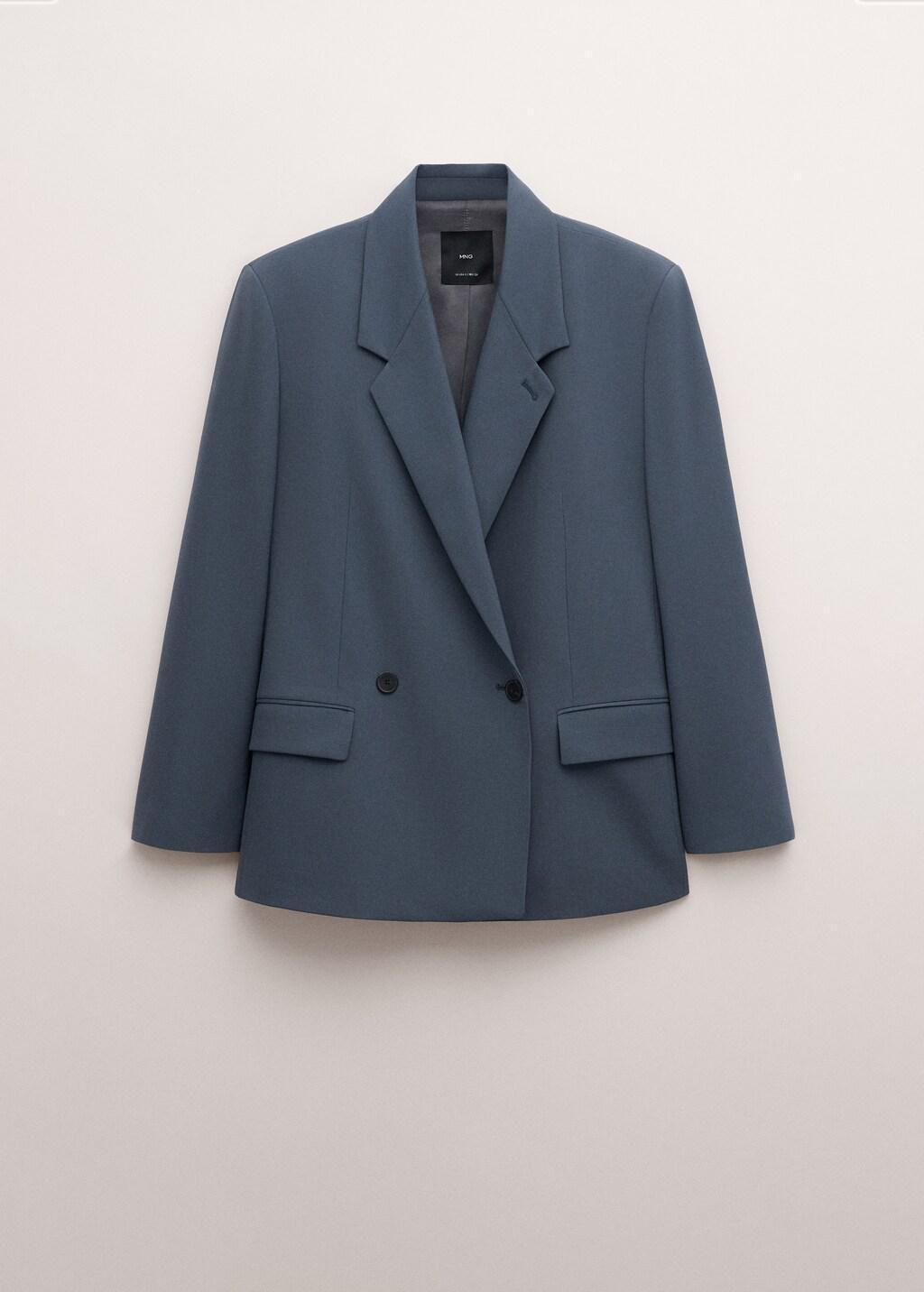 Blue Wool-Blend Suit Blazer, Medium Blue, large image number 7