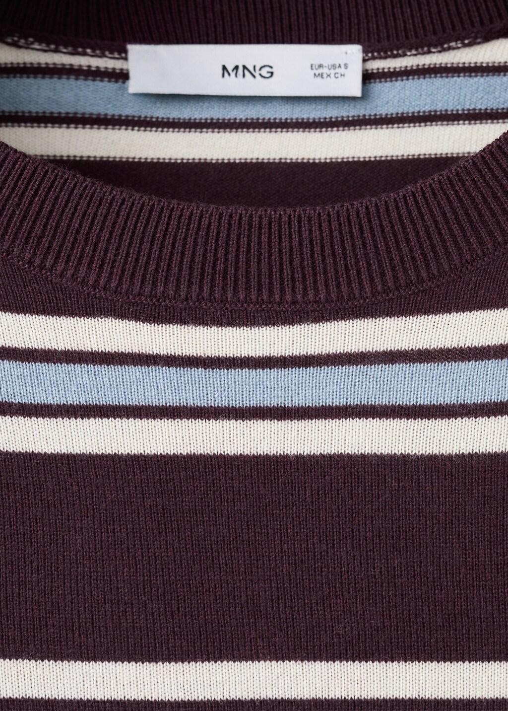 Red Striped Fine Knit Sweater, Dark Red, medium