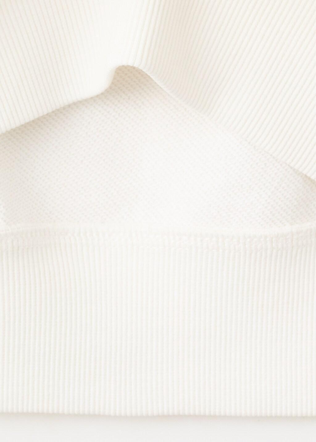 White Cotton Sweatshirt With Text, Kids Girl, Natural White, large image number 2