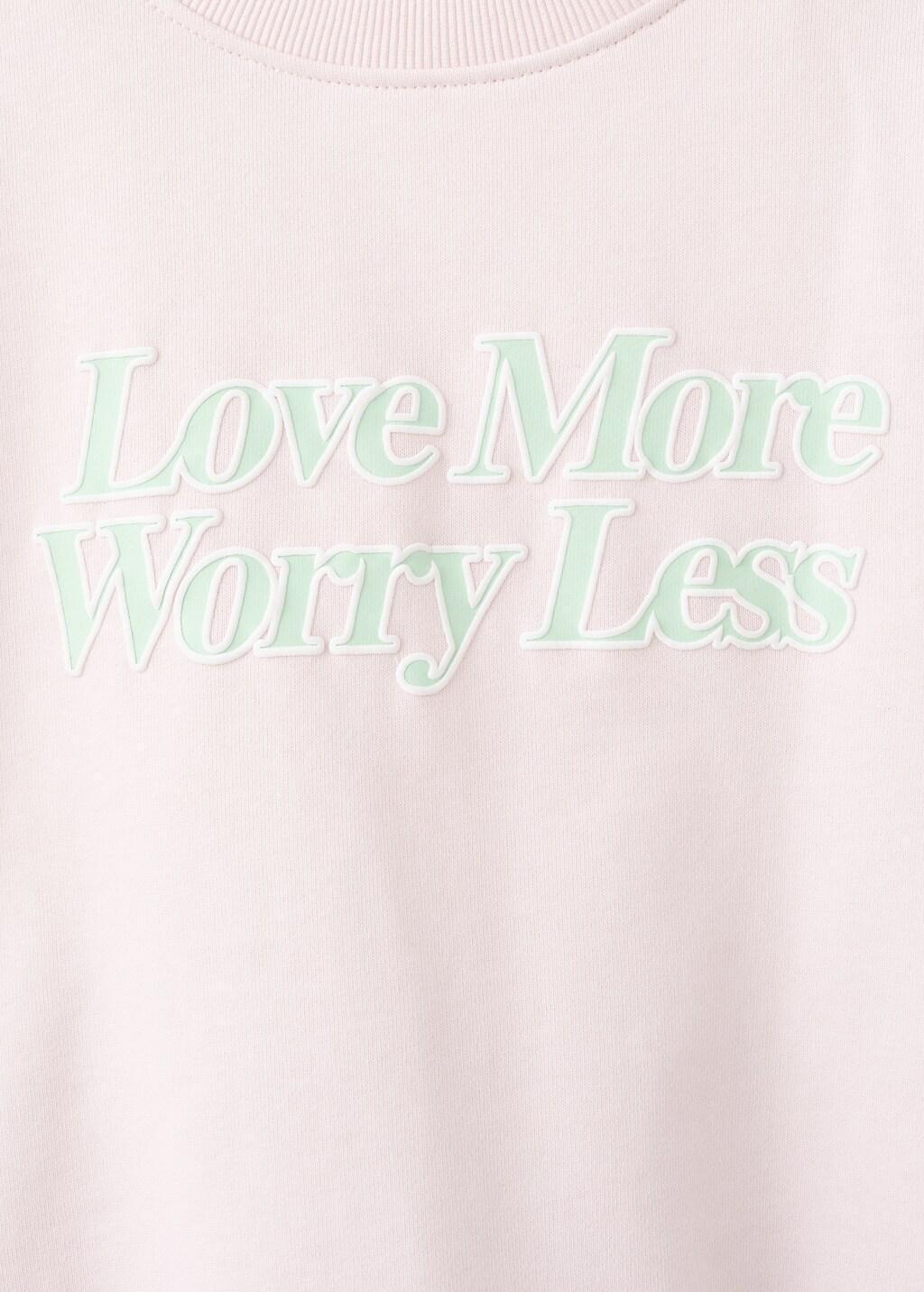 Pink Cotton Sweatshirt With Text, Kids Girl, Pink, medium