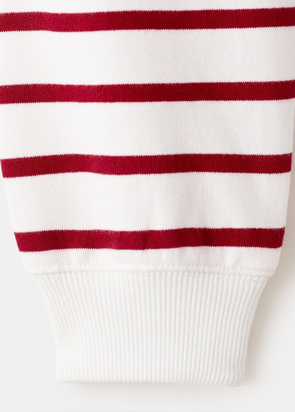 Red Striped Hooded Sweatshirt, Kids Girl, Red, medium