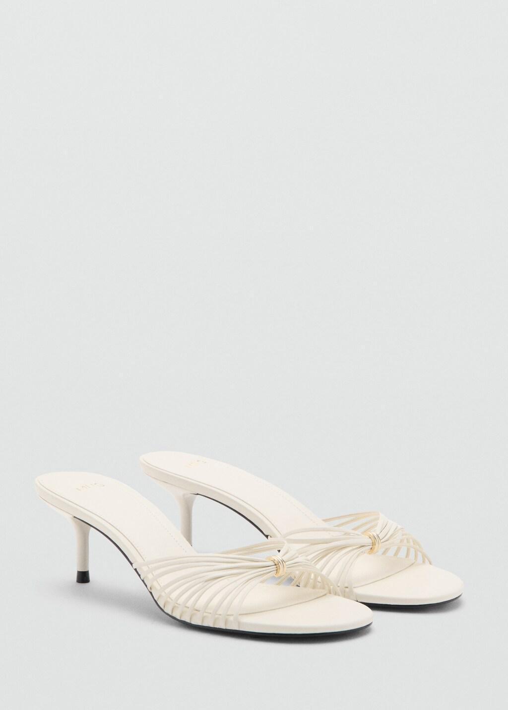 White Heeled Sandals With Straps, White, large image number 0