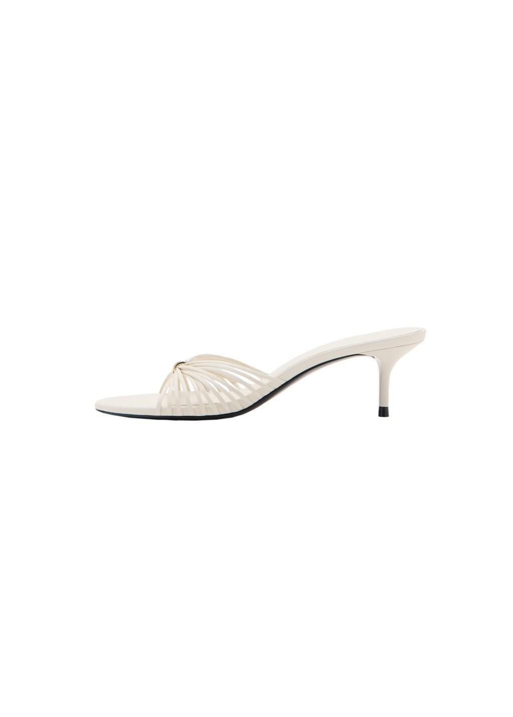 White Heeled Sandals With Straps, White, large image number 2