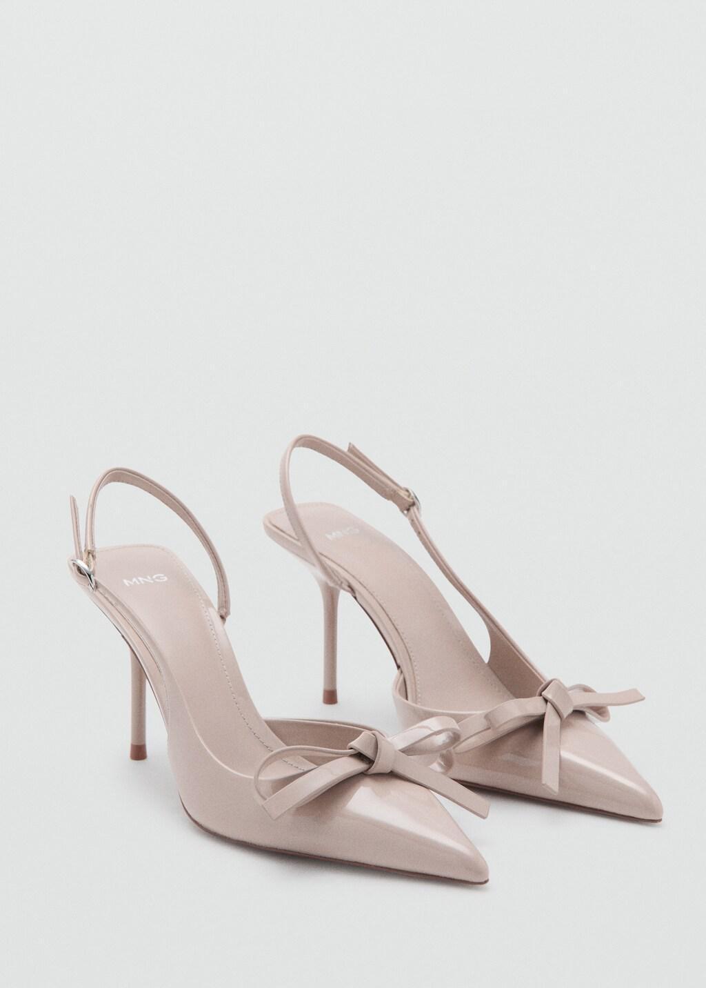 Pink Lt Pastel High-Heeled Shoes With Pointed Toe And Bow, 0201_80, large image number 0