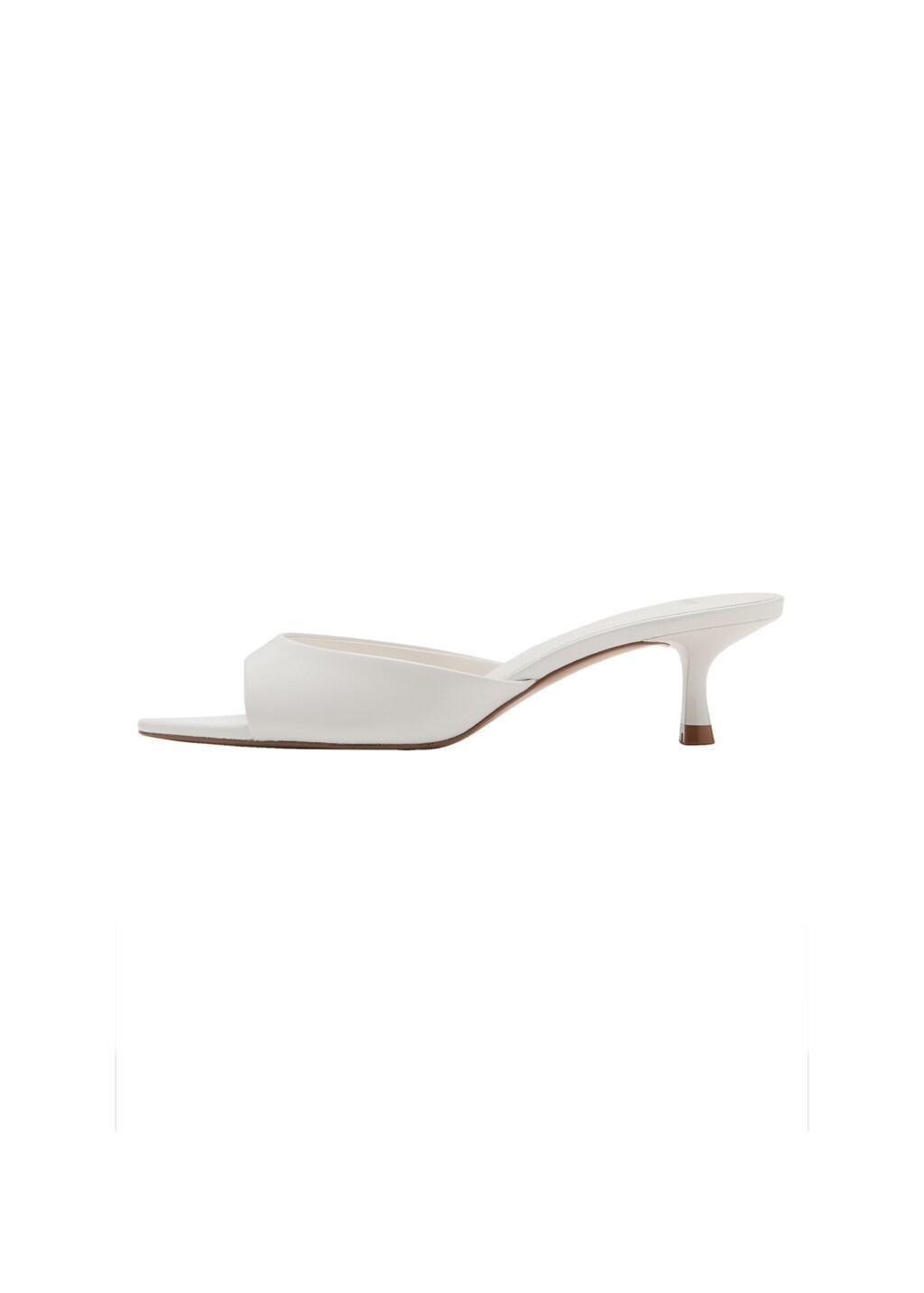 White Kitten-Heel Sandals With Strap, White, large image number 2